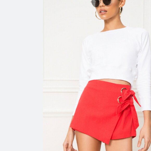 Superdown Red Skort Shorts Skirt Womens Small - Picture 1 of 10